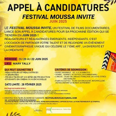 Cover picture of Festival Moussa Invite 2025 : Appel à Candidatures pour Documentaires Courts métrages