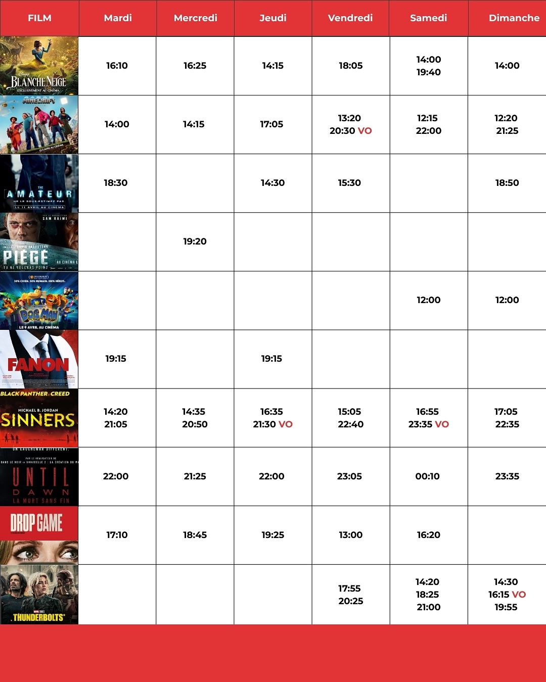 Découvrez la liste des films à l’affiche et le programme hebdomadaire des projections dans la salle de <b>SEANEMA - Cinema du Sea Plaza Dakar</b>