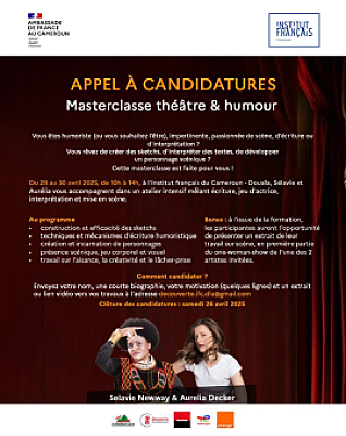 photo de couverture de Appel à Candidatures Master Class Théâtre et Humour à l’Ifc de Douala