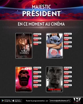 Découvrez la liste des films à l’affiche et le programme hebdomadaire des projections dans la salle de <b>Majestic president</b>